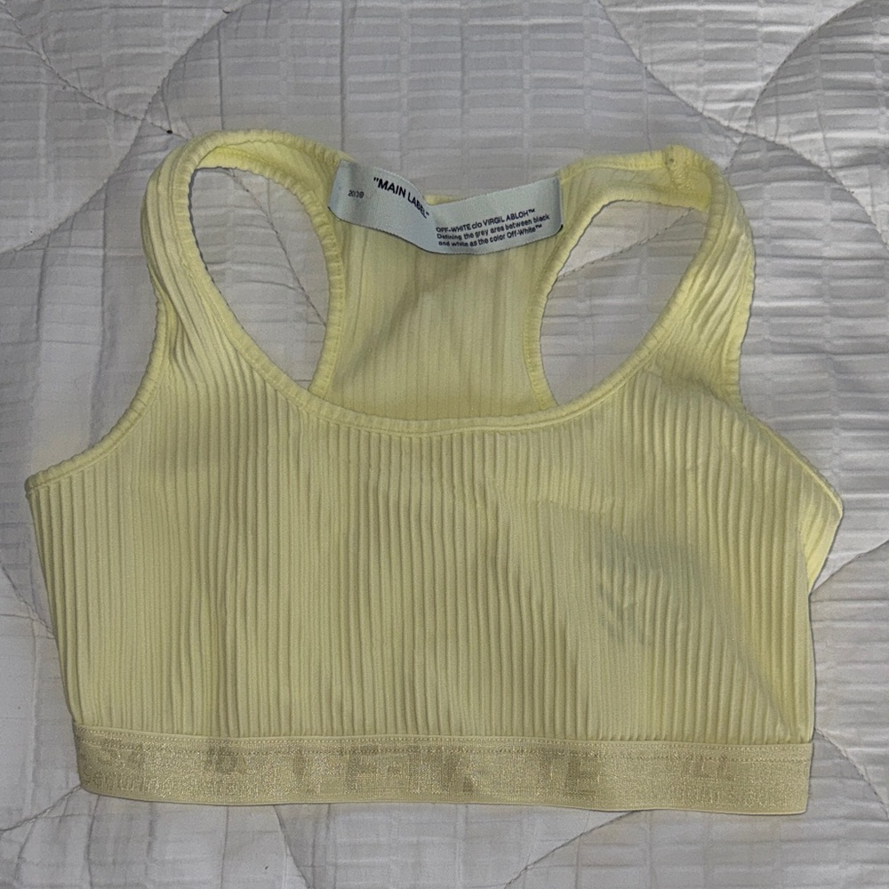 Off-White Ribbed Sports Bra - Picture 4 of 4